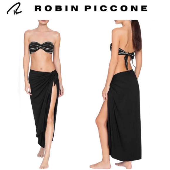 Robin Piccone Other - ROBIN PICCONE Ava Cover-Up Pareo Maxi Wrap Skirt or Dress in Black OS NWT 84$